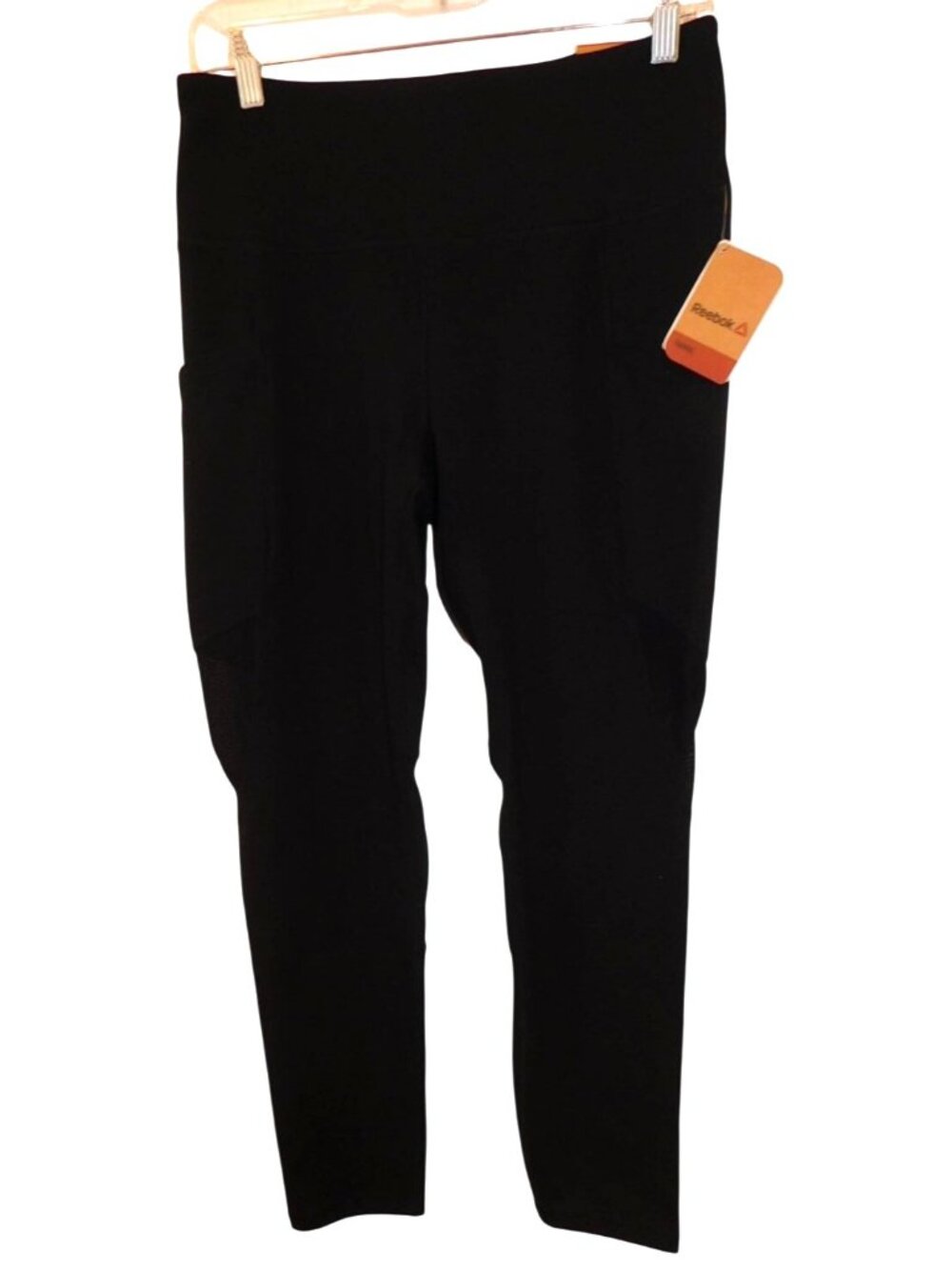NWT Reebok High Rise 7/8 Leggings Black Training Transcend Yoga Gym Athletic